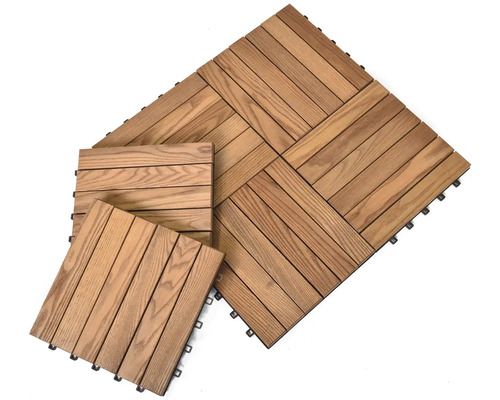 Dřevěné terasové dlaždice s klik systémem