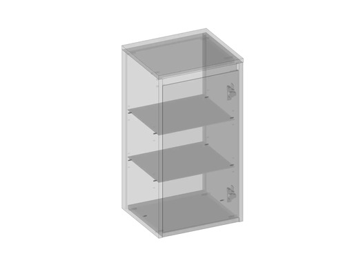 Nástěnná skříňka s dvířky a policemi