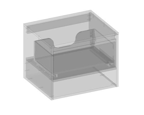 Průhledný úložný systém se zásuvkou