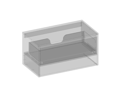 Průhledný plastový box se dvěma přihrádkami pro skladování