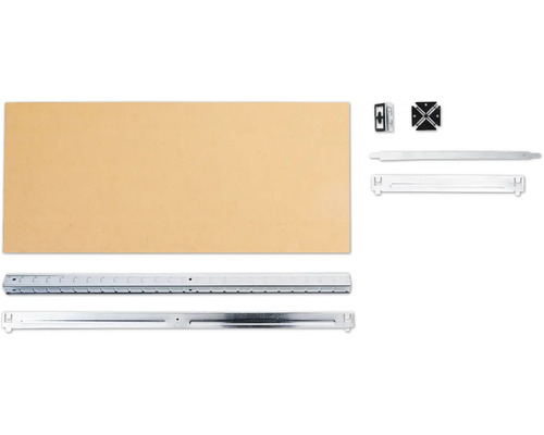 Sada závěsů na nábytek s dřevěnou deskou a montážním příslušenstvím