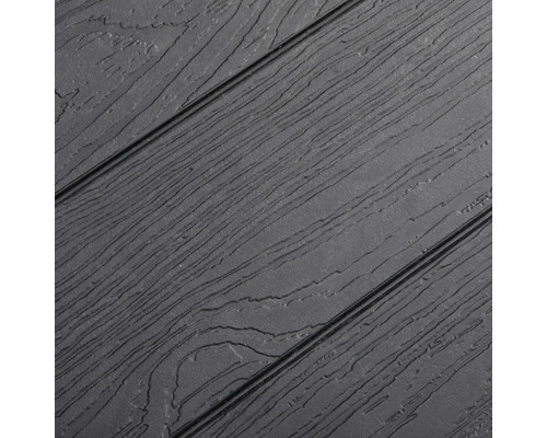 Detail tří terasových prken z dřevoplastu