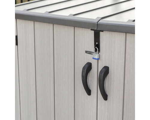 Detail uzamykatelné zahradní bedny s madly