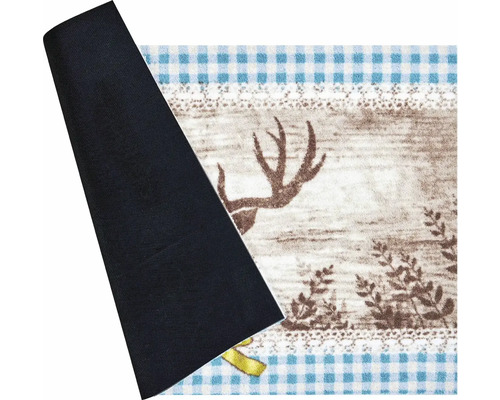 Rohožka s motivem jelena a kostkovaným vzorem