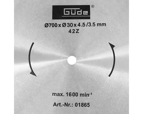 Pilový list Güde, 700x30x4,5/3,5 mm, 42 zubů
