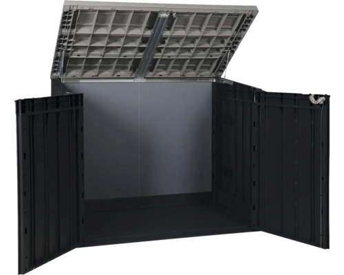 Otevřená plastová skříň na nářadí pro uložení zahradního nářadí