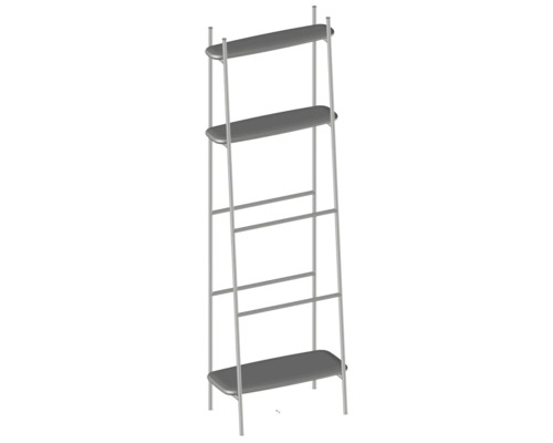 Regál se třemi policemi a držákem na ručníky