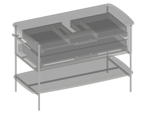 Umyvadlová skříňka se dvěma zásuvkami a policí