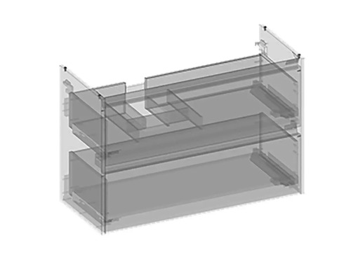 Skříňka pod umyvadlo se dvěma zásuvkami