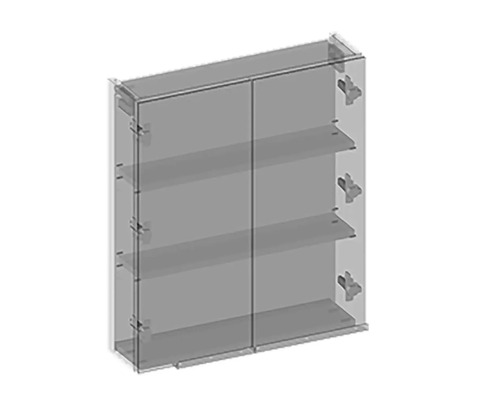 Koupelnová skříňka se dvěma dvířky a policemi
