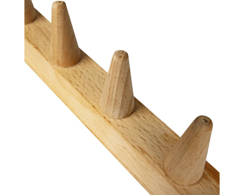 Dřevěný věšák s kónickými háčky