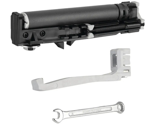 Dveřní zavírač s montážním příslušenstvím a klíčem