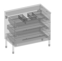 Koupelnová skříňka pod umyvadlo Devo Sonet grafit/dub 84 x 75 x 49 cm SF-SU3S84-F113D01L09