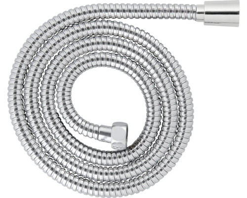 Ohebná sprchová hadice z kovu, spirálovitě stočená