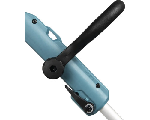 Detail zahradního nářadí s rukojetí a nastavovacím mechanismem