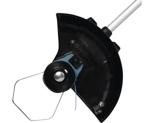 Detailní pohled na vyžínač s ochranným zařízením a strunou