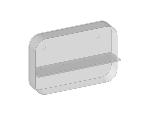 Nástěnná police z průhledného plastu s poličkou