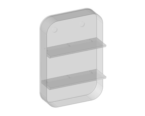 Nástěnná police se dvěma policemi pro skladování