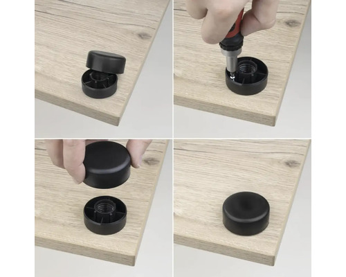 Montážní návod pro nožičky nábytku na dřevěném povrchu