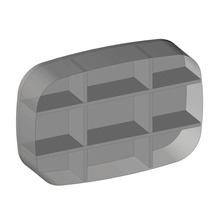 Nástěnný regál do koupelny Devo Oval šedá/dub přírodní 60 x 40 x 12 cm OV-MK60-L10D01