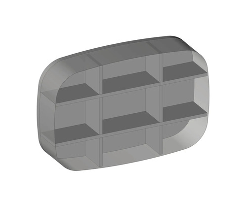 Police s přihrádkami pro uložení