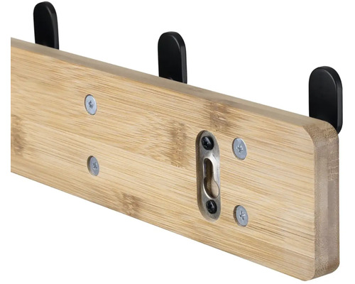 Bambusová šatní tyč s háčky