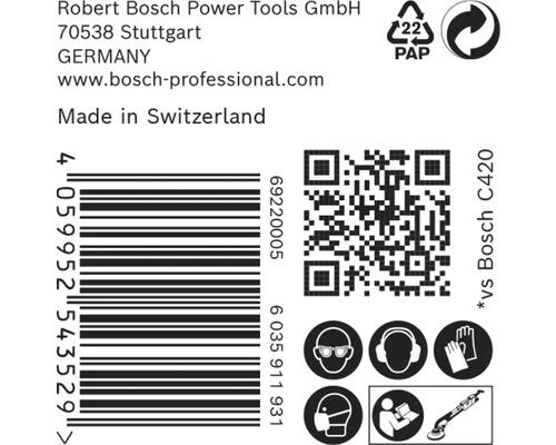 Informace o Robert Bosch Power Tools GmbH, čárový kód, QR kód a bezpečnostní opatření