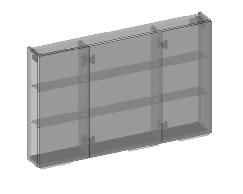 Třídílná závěsná skříňka s policemi