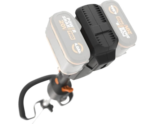 Nástavec pro zahradní nářadí pro umístění dvou baterií