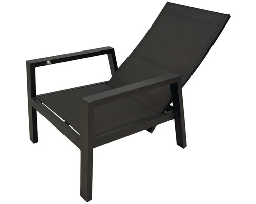 Zahradní křeslo s nastavitelným opěradlem z kovu a textilu