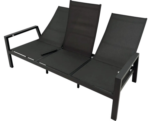 Tři lehátka s nastavitelnými opěradly pro zahradu