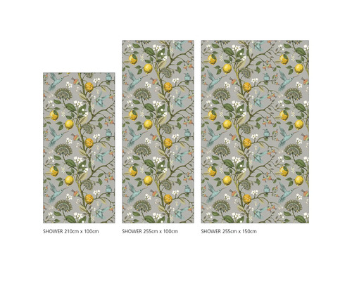 Sprchové panely se vzorem citronovníku a ptáků v různých velikostech