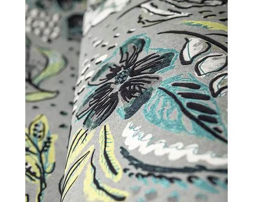 Detail tapety s květinovým vzorem