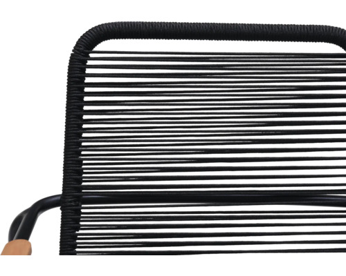 Detail židle s vodorovným lanovým výpletem