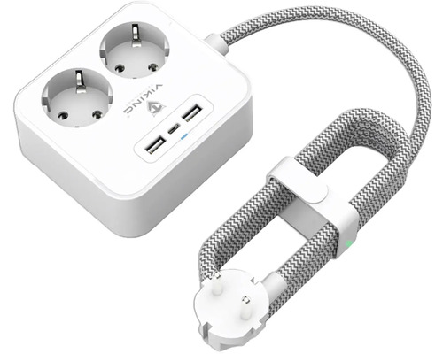Napájecí kostka se dvěma zásuvkami a USB porty