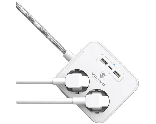 Adaptér zásuvky s USB porty a dvěma zásuvkami