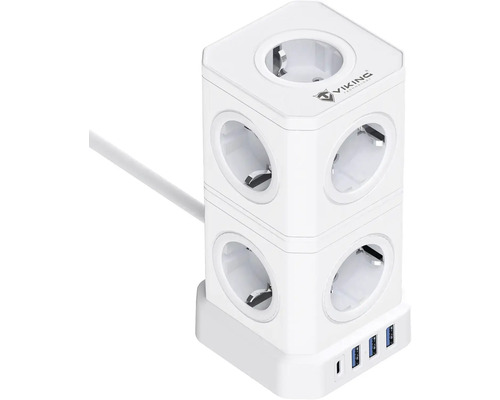 Napájecí kostka s více zásuvkami a USB porty