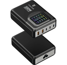 Síťový adaptér VIKING VCH200PD 200W 2x USB-A QC, 3x USB-C PD