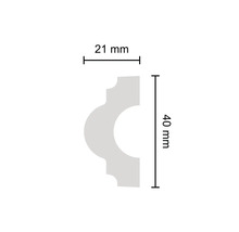 Rozměry ozdobného prvku: šířka 21 mm a výška 40 mm