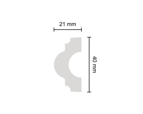 Rozměry ozdobného prvku: šířka 21 mm a výška 40 mm