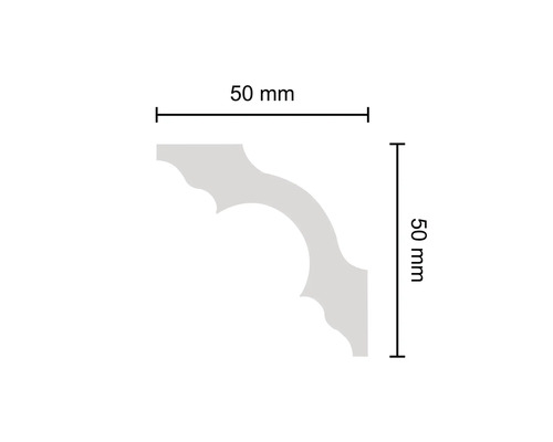 Profilová lišta o rozměrech 50 x 50 milimetrů