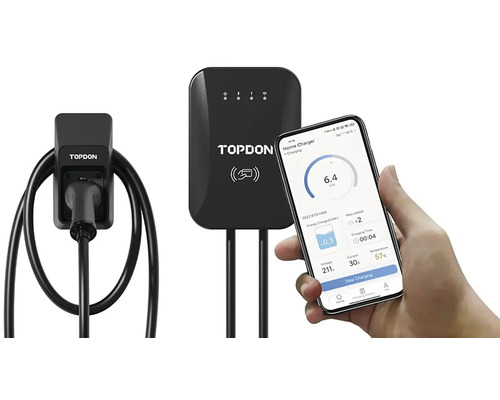 Nabíjecí stanice Topdon pro elektromobily s aplikací pro chytré telefony