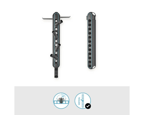 Držák zahradního nářadí pro vertikální montáž