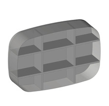 Nástěnný regál do koupelny Devo Oval černá/dub přírodní 60 x 40 x 12 cm OV-MK60-L09D01