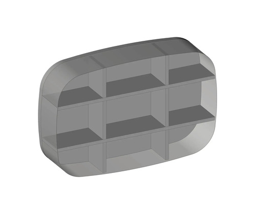 Police s několika přihrádkami pro ukládání a organizaci věcí