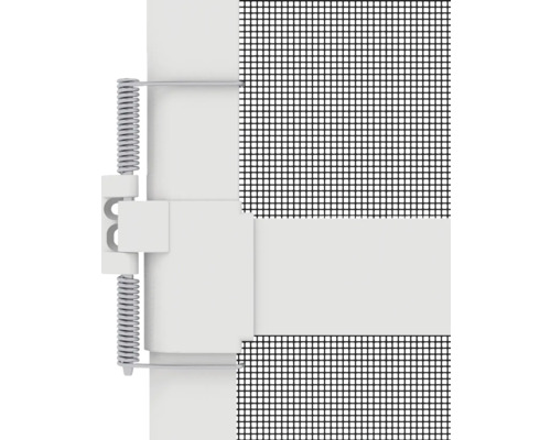 Detailní pohled na rolovací síť proti hmyzu s pružinovým mechanismem