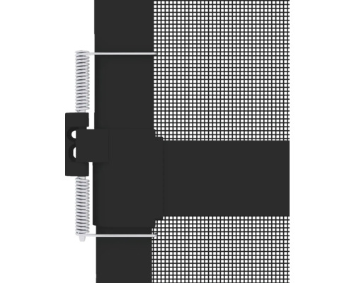 Detailní pohled na síť proti hmyzu s upevněním pomocí napínací pružiny