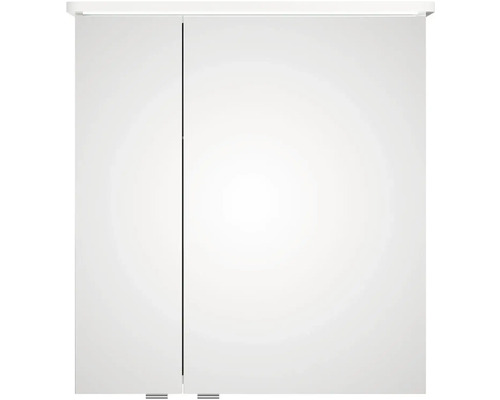 Bílá zrcadlová skříňka do koupelny se dvěma dvířky