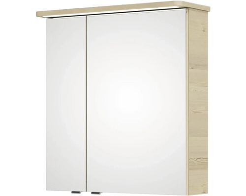 Zrcadlová skříňka s osvětlením a dvěma dvířky do koupelny