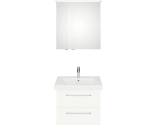 Koupelnový set s umyvadlem, spodní skříňkou se zásuvkami a zrcadlovou skříňkou